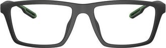 Emporio Armani 55mm Rectangular Optical Glasses in Matte Black /Clear at Nordstrom
