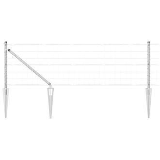 Berkfield Home Euro Fence with 13 Spike Posts 0.4x25 m Galvanised Steel in Silver