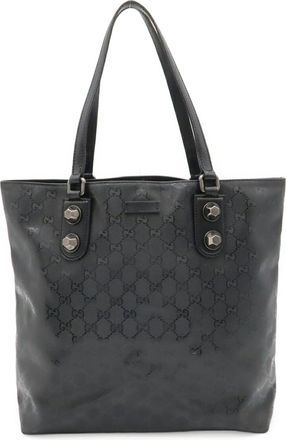 Gucci Black Gg Imprim&eacute; Shoulder Bag Tote Bag (Pre-Owned)