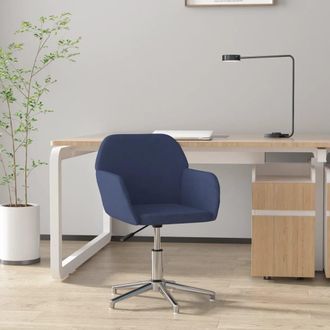 vidaXL Silla De Oficina Giratoria De Tela Azul Vidaxl