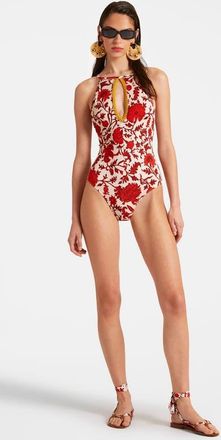 La DoubleJ Fonda Swimsuit in Dragonflower Mini Red at Nordstrom, Size X-Small