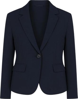 2-Biz Navy Illie Blazer met klepzakken - Dames - Blazers - Blauw - 3XL - Polyester - Jassen