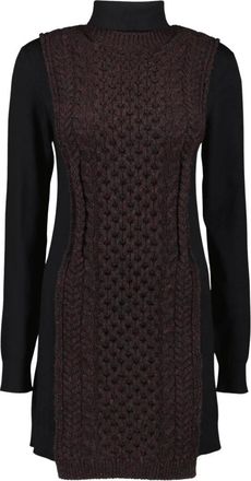 Fendi Paarse en gele coltrui trui - Dames - Kleedjes - Paars - 2XS - Wol - Kleedjes
