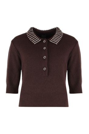 Pinko Emilia Ribbed Knit Polo Shirt