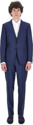 Ermenegildo Zegna Structured Deep Blue Wool-Mohair Two-Piece Suit