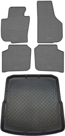 OEM Skoda Superb Ii 3t Kombi (5 Puertas) De Noviembre De 2009 A Agosto De 2015. Juego De Alfombrillas De Goma Para Coche Y Alfombrilla Para Maletero