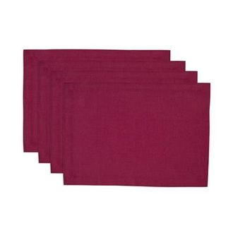 Solino Home Linen Placemats Set of 4, 14 x 19 Inch for Dining Table, Holiday and Everyday Table Decor - Diana in Beet at Nordstrom, Size Medium