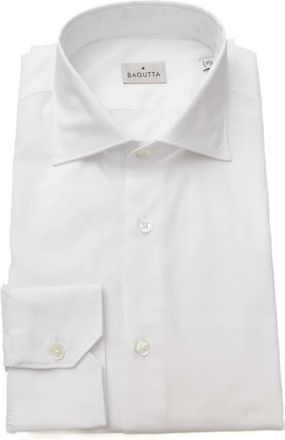 Bagutta Formele Franse Kraag Shirt - Heren - Zakelijke Overhemden - Wit - XL - Overhemden