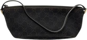 Gucci Pre-owned Shoulder Bags, female, Brown, Size: ONE SIZE Pre-owned Vintage Canvas Shoulder Bag