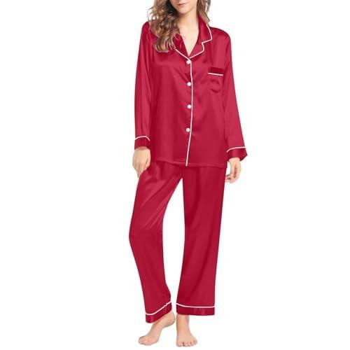 Pyjama En Satin De Soie Pour Femme - Ensemble De Robe De Chambre Et