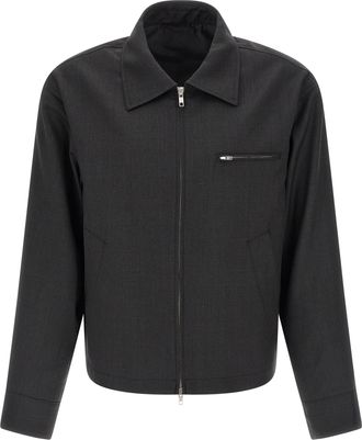 Mfpen Gray Wool Full-Length Mens Jacket