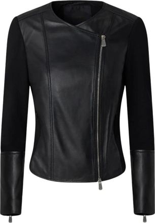 Pinko Girasole Jas - Dames - Leren en Su&egrave;de Jassen - Zwart - L - Leer - Jassen