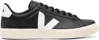 Veja Unisex Sneaker Campo Black Organic Traced Leather Trainers