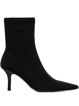 Patrizia Pepe 75mm Minimal Shape ankle boots - women - Nylon/Elastane/Sheepskin/Calf Leather - 36 - Black