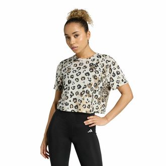 adidas Performance Sport T-shirt met luipaardprint