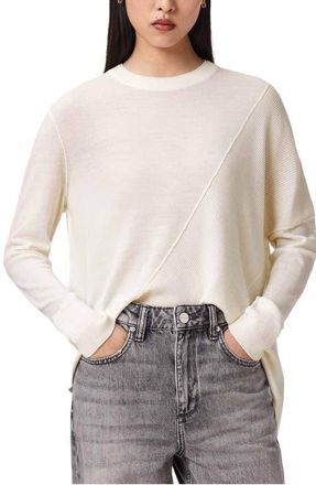 AllSaints Isla Asymmetric Sweater in Chalk White at Nordstrom, Size X-Small
