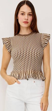 Rails Bryn Top In Brown Stripe