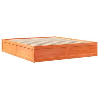 Berkfield Home Modern Bed Frame without Mattress Wax Brown 200x200 cm Solid Wood Pine