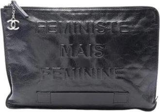 Chanel Pre-owned Coco Mark Second Bag Clutch Bag - Dames - Vintage Clutch - Zwart - ONE Size - Vintage