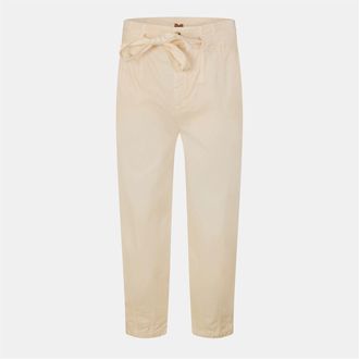 HUGO BOSS Womens Tapitad Solid Patterned Wide Leg Pants in Open Beige - Size 8 UK