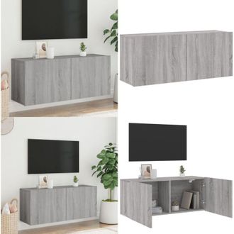 vidaXL Mobile TV a Parete Grigio Sonoma 100x30x41 cm - Mobile TV - TV in casa
