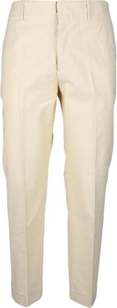 Hindustrie Tailored Beige Trousers with Mid-Rise Waist