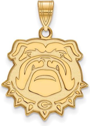 Diamond2Deal 10k Yellow Gold Georgia Bulldog Large Pendant