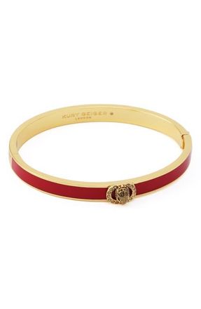 Kurt Geiger Chelsea Enamel Hinged Bangle in Fuchsia at Nordstrom