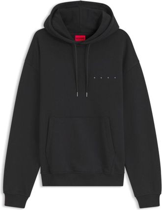 HUGO BOSS Cotton hoodie with spaced logo and back graphic