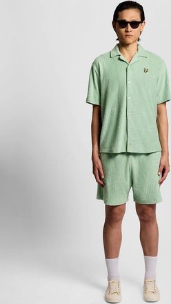 Lyle & Scott Lyle And Scott Mens Honeycomb Effect Towelling Shorts - Green - Size: 35/34/32