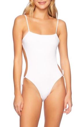 Susana Monaco Tie Back One-Piece Monokini Swimsuit in Sugar at Nordstrom Rack, Size Medium