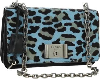 Prada Pre-owned Vintage Schoudertas - Dames - Vintage Schoudertas - Blauw - ONE Size - Leer - Vintage
