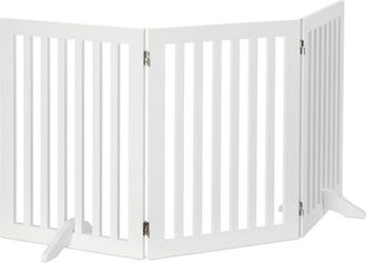 Relaxdays Griglia di Sicurezza per Cani, Regolabile, Divisorio per Animali, Camino e Stufa, mdf, 70x154 cm, Bianco - Relaxdays