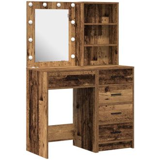 vidaXL Mesa De Tocador Con Caj&oacute;n 2 Pcs Marr&oacute;n 50 X 41 X 135 Cm Vidaxl
