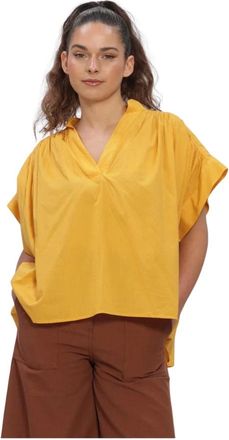 Vanessa Bruno Dames, Blouses & Shirts, Geel, Maat: Xs/S Katoen