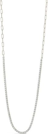 Sterling Forever Dani Chain & CZ Tennis Necklace