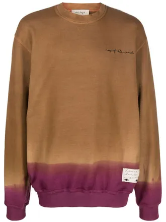 Nick Fouquet logo-embroidered tie-dye sweatshirt - men - Cotton - M - Brown