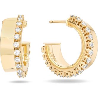 Lana Jewelry 14K Gold Hollow Vanity Diamond Hoop Earrings in Yellow Gold at Nordstrom