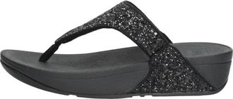 FitFlop Lulu Glitter Flip Flop - Dames - Slippers - Zwart - 40 EU - Schoenen