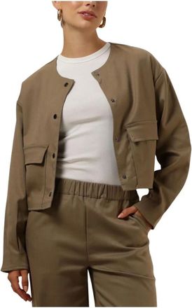 Moves Jassen, Dames, Beige, L, Chique Zwarte Jas voor Modieuze Vrouwen