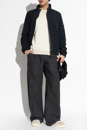 Stone Island Lightweight Jacket With A Stand-up Collar, Mens, Navy Blue