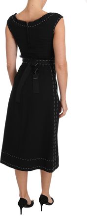 Dolce & Gabbana Womens Black Wool Stretch A-Line Sheath Dress