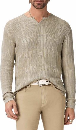 John Varvatos Vinny Broken Pattern Henley in Spruce at Nordstrom, Size Large