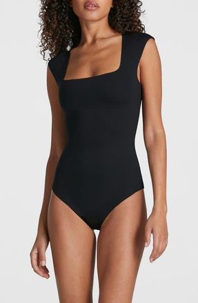 Commando Neoprene Cap Sleeve Bodysuit in Black at Nordstrom, Size X-Small
