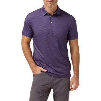 Mizzen+Main Versa Trim Fit Performance Golf Polo in Passion Purple Crest Dot at Nordstrom, Size X-Large