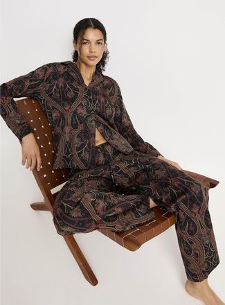 Lauren Ralph Lauren Womens Dark ornamental pattern pyjama set