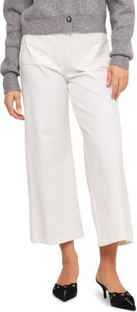 Fifteen Twenty Libby Patch Pocket Crop Wide Leg Pants in Off White at Nordstrom, Size X-Large