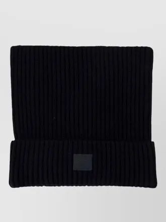Acne Studios ribbed cotton beanie hat folded cuff