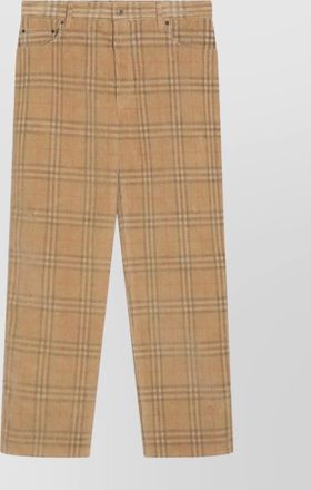 Burberry check corduroy trousers featuring pockets