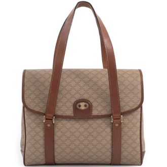 Celine Macadam Beige Brown Pvc Leather Handbag Tote Bag (Pre-Owned)